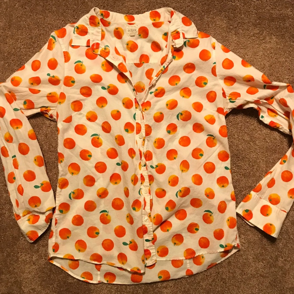 J Crew Citrus Orange Blouse